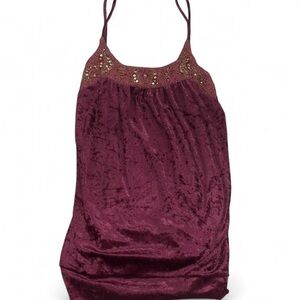 Vintage Elegant Burgundy Women's Top